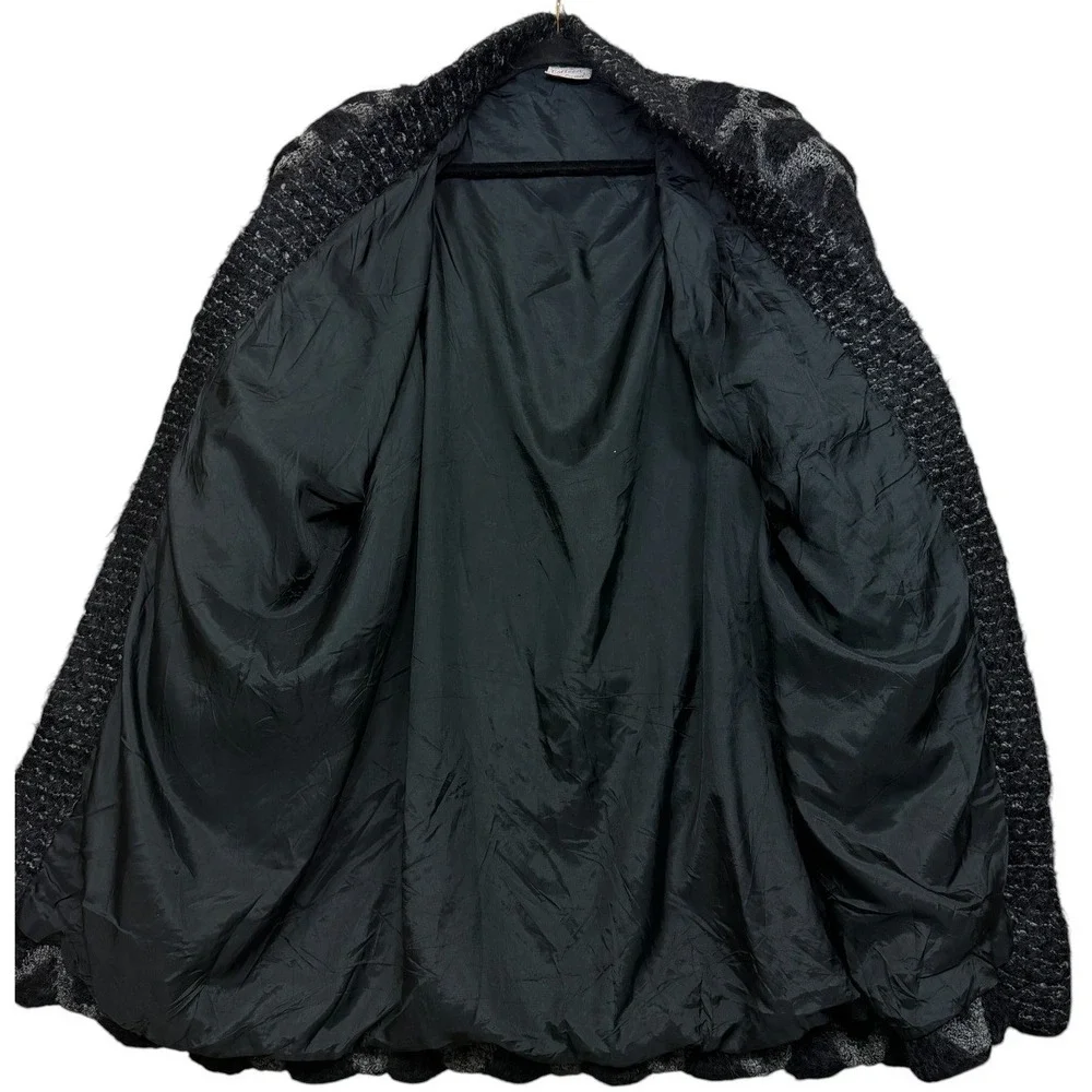 Vintage Colleen Toland San Francisco Hand Knitted Cardigan S Black Mohair 80s